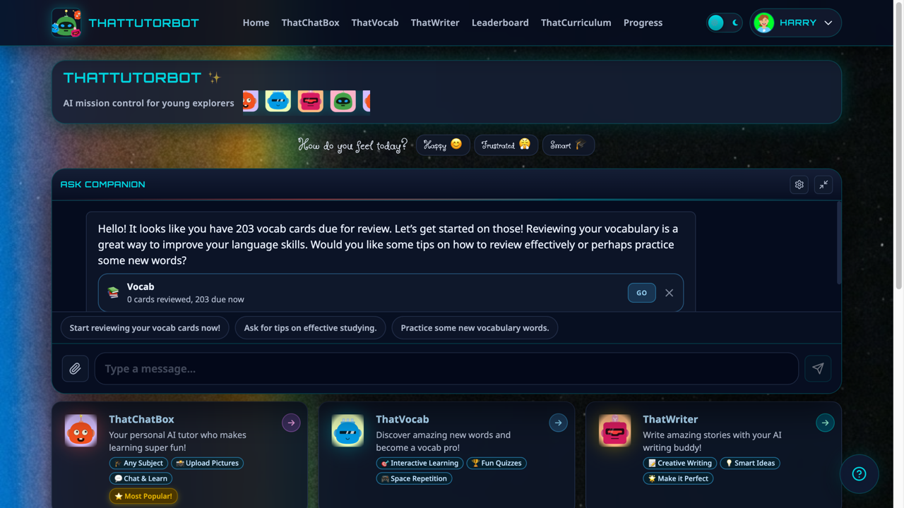ThatTutorBot home hub